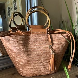 SOLD Kendall & Kylie Straw Tote